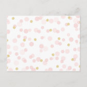 ピンクゴールドドットベイビーシャワーママクイズ インビテーションポストカード (裏面)