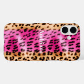 ピンクゴールドヒョウ柄 Case-Mate iPhoneケース (裏面 (横))