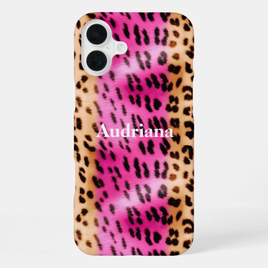 ピンクゴールドヒョウ柄 iPhoneケース (裏面)