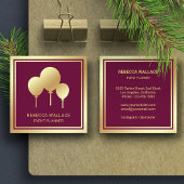 ピンクゴールドフォイルバルーンパーティーイベントプランナー スクエア名刺