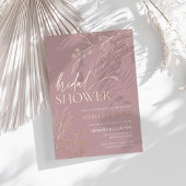 ピンクゴールドフォイルブライダルシャワー招待 箔招待状