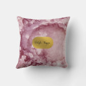 ピンクゴールドフォイル海の結晶の署名 クッション (裏面)