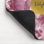 ピンクゴールドフォイル海の結晶の署名 マウスパッド (コーナー)