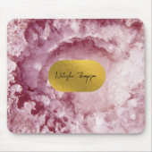 ピンクゴールドフォイル海の結晶の署名 マウスパッド (正面)