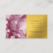 ピンクゴールドフォイル海の結晶の署名 名刺 (裏面)