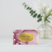 ピンクゴールドフォイル海の結晶の署名 名刺 (スタンド正面)