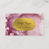 ピンクゴールドフォイル海の結晶の署名 名刺 (正面)