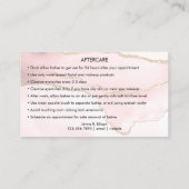 ピンクゴールドマーブルアゲートまつげケア説明書 名刺 (裏面)