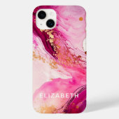 ピンクゴールドマーブルギラギラ名前入り Case-Mate iPhoneケース (裏面)