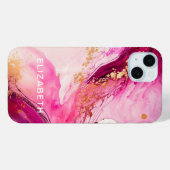 ピンクゴールド大理石ラメ 名前入り Case-Mate iPhoneケース (裏面 (横))