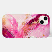 ピンクゴールド大理石ラメ 名前入り Case-Mate iPhoneケース (裏面 (横))