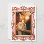 ピンクゴールド オルネイト フィリグリー フロール フレーム 招待状 (裏面)