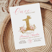 ピンクゴールド クラウンプリンセス ファーストバースデーパーティー 招待状