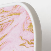 ピンクゴールド グリッター マーブル モノグラム ピックルボールラケット (左詳細)