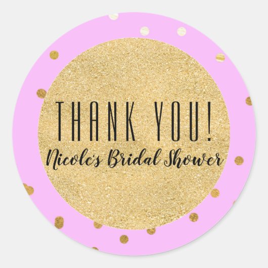 ピンクゴールド コンフェッティドット モダン グラマラス グラム おまけ ラウンドシール (正面)