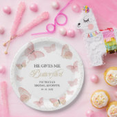 ピンクゴールド ハートをくすぐる ペーパープレート (パーティー)