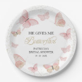 ピンクゴールド ハートをくすぐる ペーパープレート (正面)