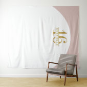 ピンクゴールド バースデー カスタム アーチ フォト 背景 タペストリー (インサイチュ(横))