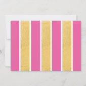 ピンクゴールド フラミンゴ 誕生日 トロピカル プールパーティー 招待状 (裏面)