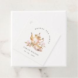 ピンクゴールド フローラル ティーセット ブライダルシャワー ティーパーティー フェイバータグ