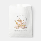 ピンクゴールド フローラル ティーセット ブライダルシャワー ティーパーティー フェイバーバッグ (正面)