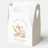 ピンクゴールド フローラル ティーセット ブライダルシャワー ティーパーティー フェイバーボックス (オープン)