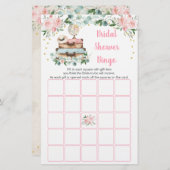 ピンクゴールド フローラル トラベル ブライダルシャワー ビンゴゲーム (正面/裏面)