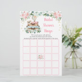 ピンクゴールド フローラル トラベル ブライダルシャワー ビンゴゲーム (スタンド正面)