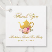 ピンクゴールド フローラル ブライダル シャワー ティーパーティー サンクス フェイバータグ (正面)