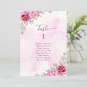 ピンクゴールド ミニマリスト フラワー ウェディング シーティング カード (スタンド正面)