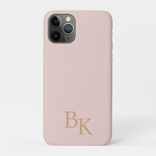 ピンクゴールド ミニマル パーソナライズイニシャルモノグラム Case-Mate iPhoneケース (裏)