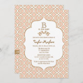 ピンクゴールド モロッコの赤ちゃん女の子のシャワー招待状 招待状 (正面/裏面)