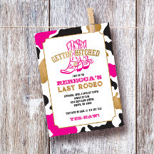 ピンクゴールド ラストロデオ ブライズメイドパーティー招待状