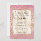 ピンクゴールド レオパードプリント 招待状 (正面)