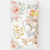 ピンクゴールド ワイルド トライバル ジャングル サファリ ベイビー シャワー 横断幕 (縦)