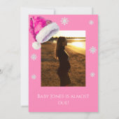 ピンクサすてきンタハットガールベビーシャワー 招待状 (裏面)