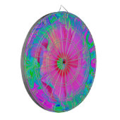 ピンクサイケデリックと赤のハイビスカスの花 ダーツボード (正面左)