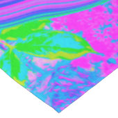 ピンクサイケデリックと赤のハイビスカスの花 テーブルクロス (アングル)