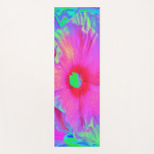 ピンクサイケデリックと赤のハイビスカスの花 ヨガマット (正面)