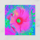 ピンクサイケデリックと赤のハイビスカスの花 紹介カード (裏面)