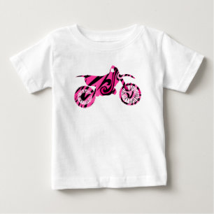 ピンクサイケデリックダートバイク ベビーTシャツ