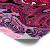 ピンクサイケデリック抽象芸術 ポスター (角)