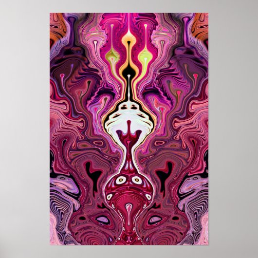 ピンクサイケデリック抽象芸術 ポスター (正面)