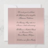 ピンクサエレガントテンクロスバプティスマス招待状 招待状 (裏面)