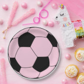ピンクサッカーサッカー ペーパープレート (パーティー)