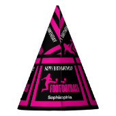 ピンクサッカープレーヤーガール誕生日ガールチーム パーティーハット (裏面)