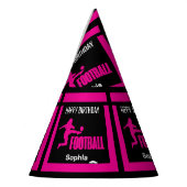 ピンクサッカープレーヤーガール誕生日ガールチーム パーティーハット (左)