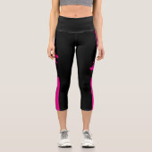 ピンクサッカープレーヤーガール誕生日サッカーチーム カプリレギンス (正面)