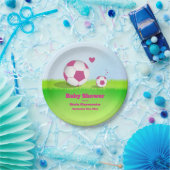 ピンクサッカーベビーシャワー紙プレート ペーパープレート (パーティー)