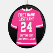 ピンクサッカーホッケースポーツジャージー セラミックオーナメント (左)